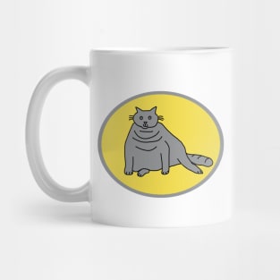 Ultimate Gray Chubby Cat on Illuminating Oval Mug